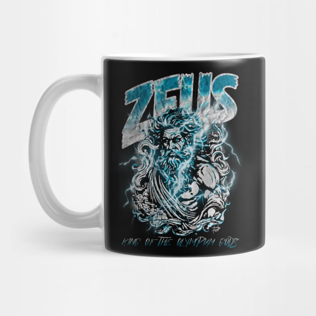 Zeus comic book style grunge design by NUNEZ CREATIONS